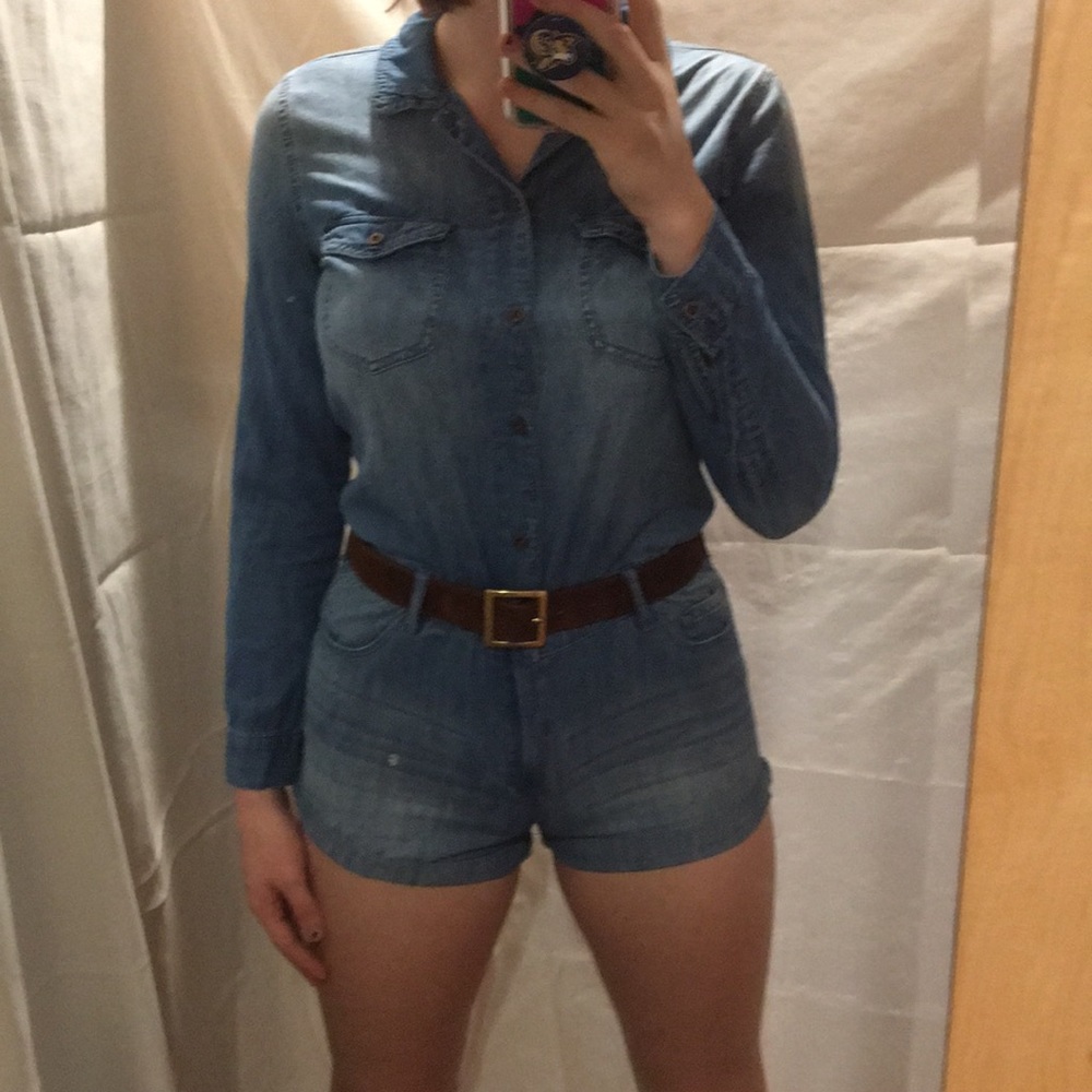 Denim one piece (long sleeves/shorts)